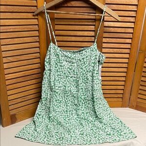 Garage Green and White Floral Romper Dress